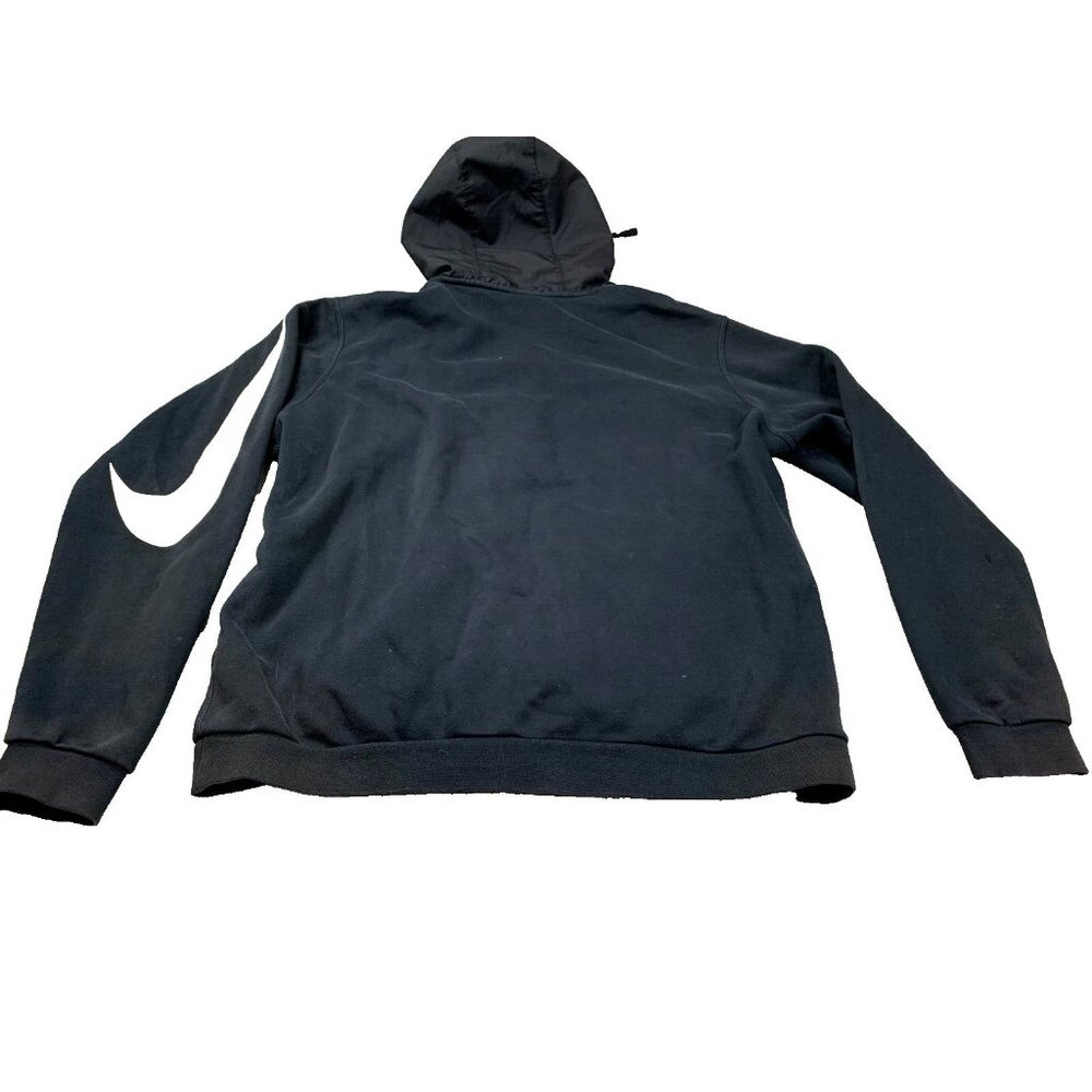 Nike Men's XL Black Hoodie Fleece Swoosh Side Hit Drawstring Long Sleeve